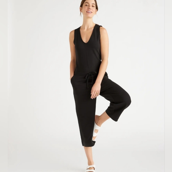 Quince Pants - Quince Women's Black French TerryModal Jumpsuit, Size Small